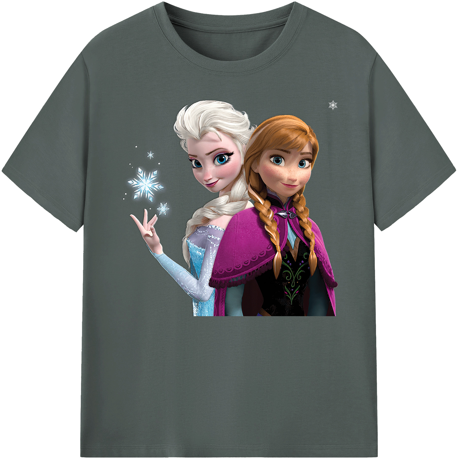 （画像用） アナと雪の女王 アンナ エルサ Frozen Anna Elsa 綿100％ メンズ半袖Tシャツ｜肌触りやわらか＆通気性